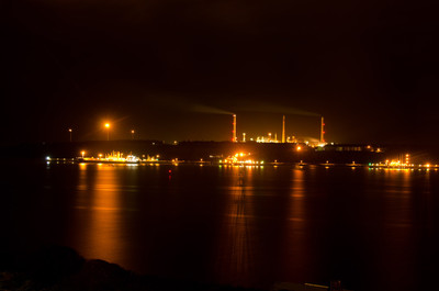 Milford Haven Oil Refinery at Night